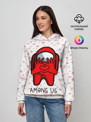 Женское худи / AMONG US - СЕРДЕЧКО