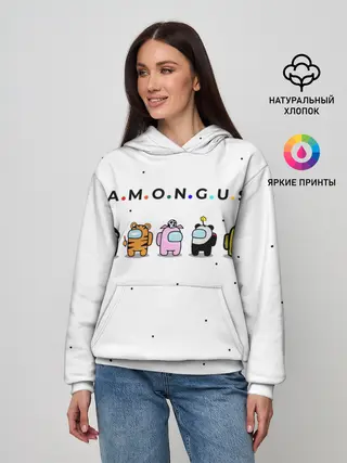 Женское худи / Among Us | Белый Космос