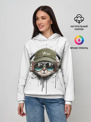 Женское худи / Крутой кот