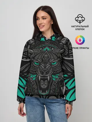 Женское худи / Рисунок волк