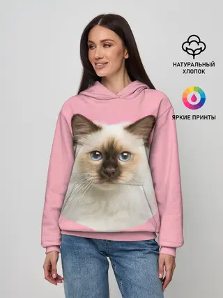 Женское худи / Пушистый кот