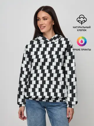Женское худи / Шахматная Иллюзия Искажения