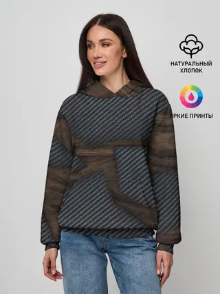 Женское худи / карбон в дереве