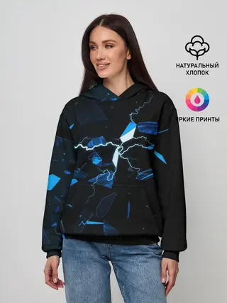 Женское худи / Осколки стекла и молния