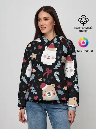 Женское худи / Забавный Новый Год