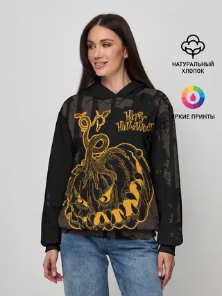 Женское худи / Зубастая тыква на Хэллоуин