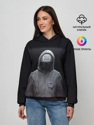 Женское худи / ИГРА В КАЛЬМАРА | СОТРУДНИК КВАДРАТ