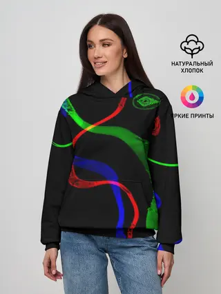 Женское худи / Неоновый хаос 3D/Neon chaos 3D