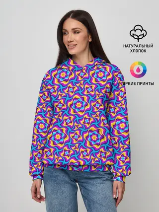 Женское худи / Красочный фон с цветами