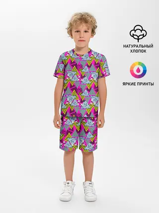 Детская пижама с шортами / Дикая абстракция