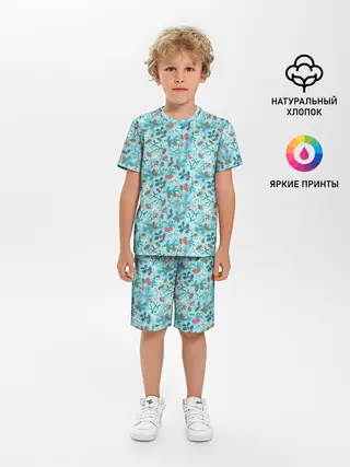 Детская пижама с шортами / Зимний Лесной Пейзаж