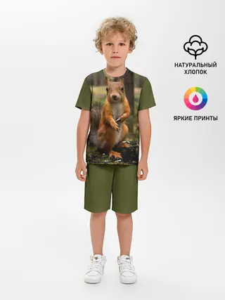 Детская пижама с шортами / Белочка