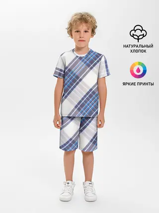 Детская пижама с шортами / Шотландка | Scottish | Tartan