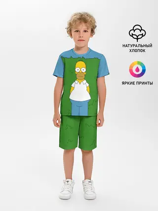 Детская пижама с шортами / Гомер Симпсон в кустах