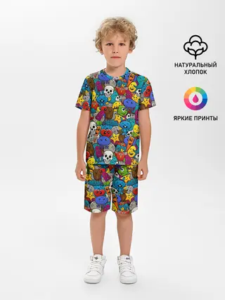 Детская пижама с шортами / Граффити