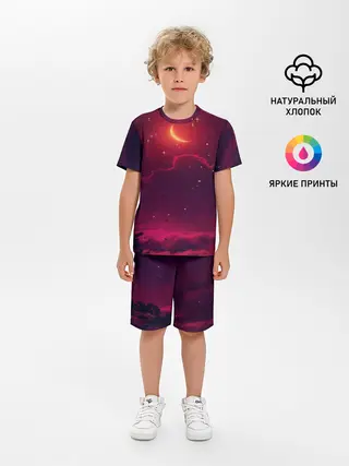 Детская пижама с шортами / СКАЗОЧНАЯ НОЧЬ 2 КРАСНЫЙ