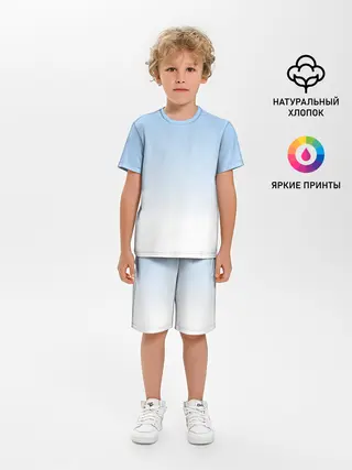 Детская пижама с шортами / Небесно-голубой градиент