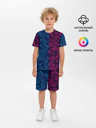 Детская пижама с шортами / NEON MILITARY | НЕОНОВОЕ МИЛИТАРИ