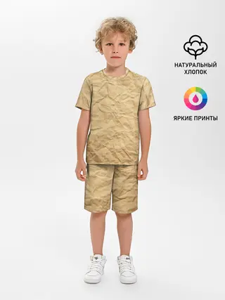 Детская пижама с шортами / БУМАЖНАЯ ТЕКСТУРА