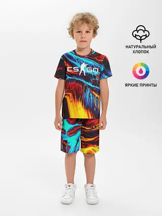 Детская пижама с шортами / CS GO STRIPES FLAME | КС ГО ПЛАМЯ