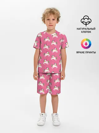 Детская пижама с шортами / Единорожки