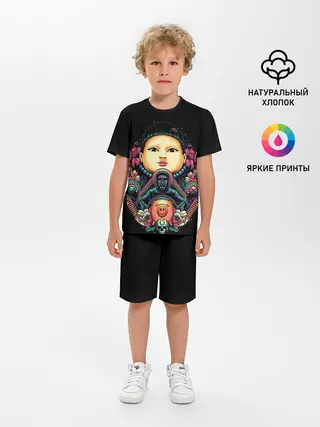 Детская пижама с шортами / Игра в кальмара Кукла маски черепа