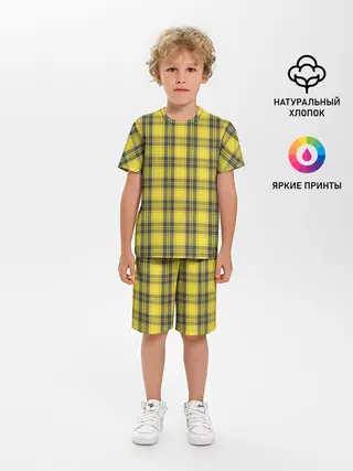 Детская пижама с шортами / Клеточный узор