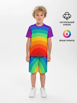 Детская пижама с шортами / Круговая радуга