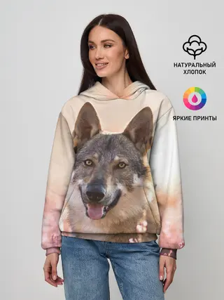 Женское худи / Красивый Волк