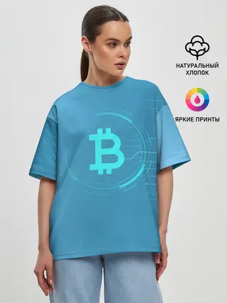 Женская футболка оверсайз / Bitcoin