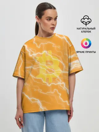 Женская футболка оверсайз / Bitcoin