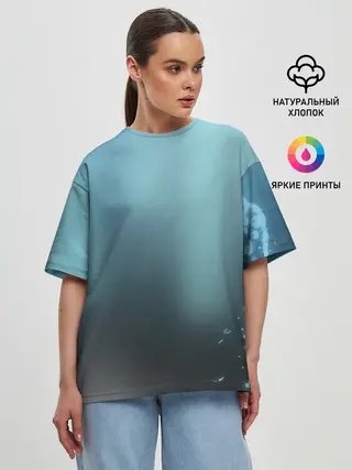 Женская футболка оверсайз / Водяные свечения