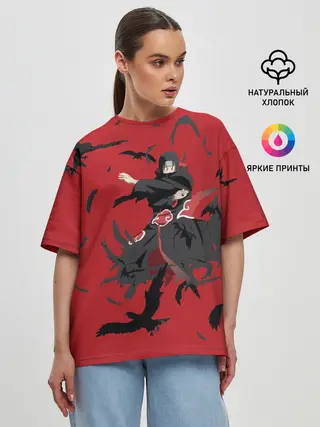 Женская футболка оверсайз / Итачи И Вороны