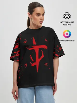 Женская футболка оверсайз / DOOM SLAYER