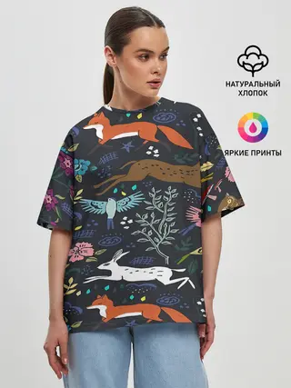 Женская футболка оверсайз / Звери и Природа