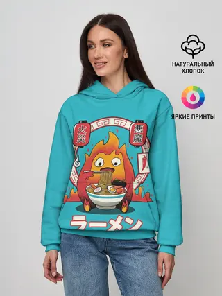 Женское худи / Calcifer & ramen