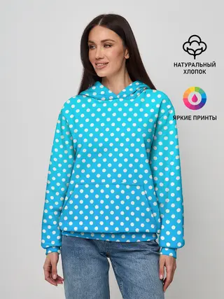 Женское худи / Белые кружки