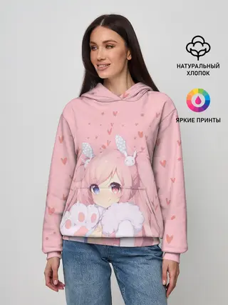 Женское худи / Catgirl pink