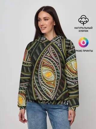 Женское худи / Абстракция глаз узор линии