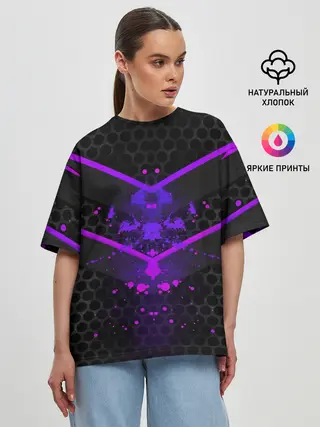 Женская футболка оверсайз / Ултрофиолеовый угол 3D