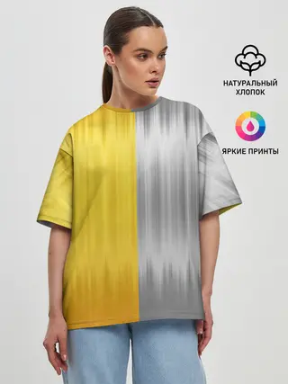 Женская футболка оверсайз / Gold and Silver