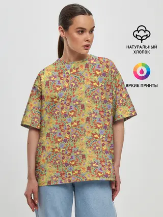 Женская футболка оверсайз / Волшебный лес.