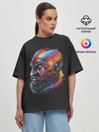 Женская футболка оверсайз / Rainbow of war