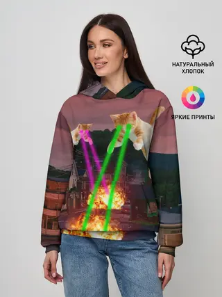 Женское худи / Кошачья Атака!