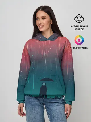 Женское худи / Космический Дождь