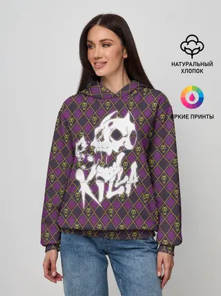 Женское худи / KILLER QUEEN белая на узоре