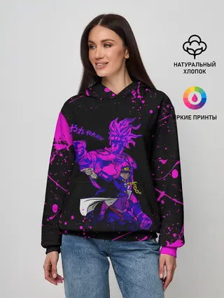 Женское худи / Дзётаро указывает фиолетовые брызги