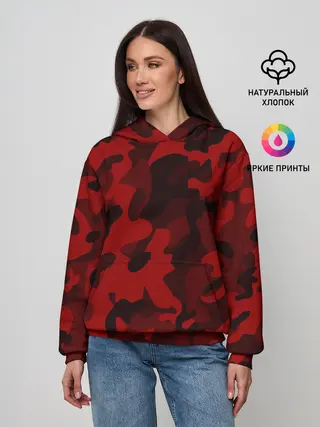 Женское худи / RED MILITARY | КРАСНЫЙ КАМУФЛЯЖ