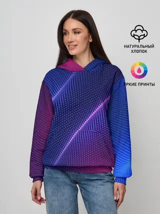Женское худи / фиолетово 3d волны 2020