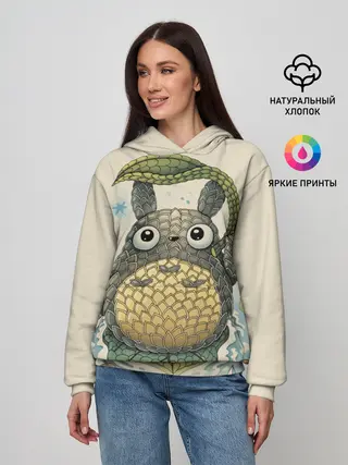 Женское худи / My Neighbor Totoro заяц с чешуей